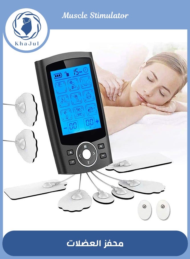 إسكدنيا محفز العضلات لتخفيف آلام الظهر ، 36 وضعا مدلك كهربائي رقمي لكامل الجسم ، وسادات محفز النبض ، ومحفز للعضلات لتخفيف التعب للنساء والرجال - Image 1