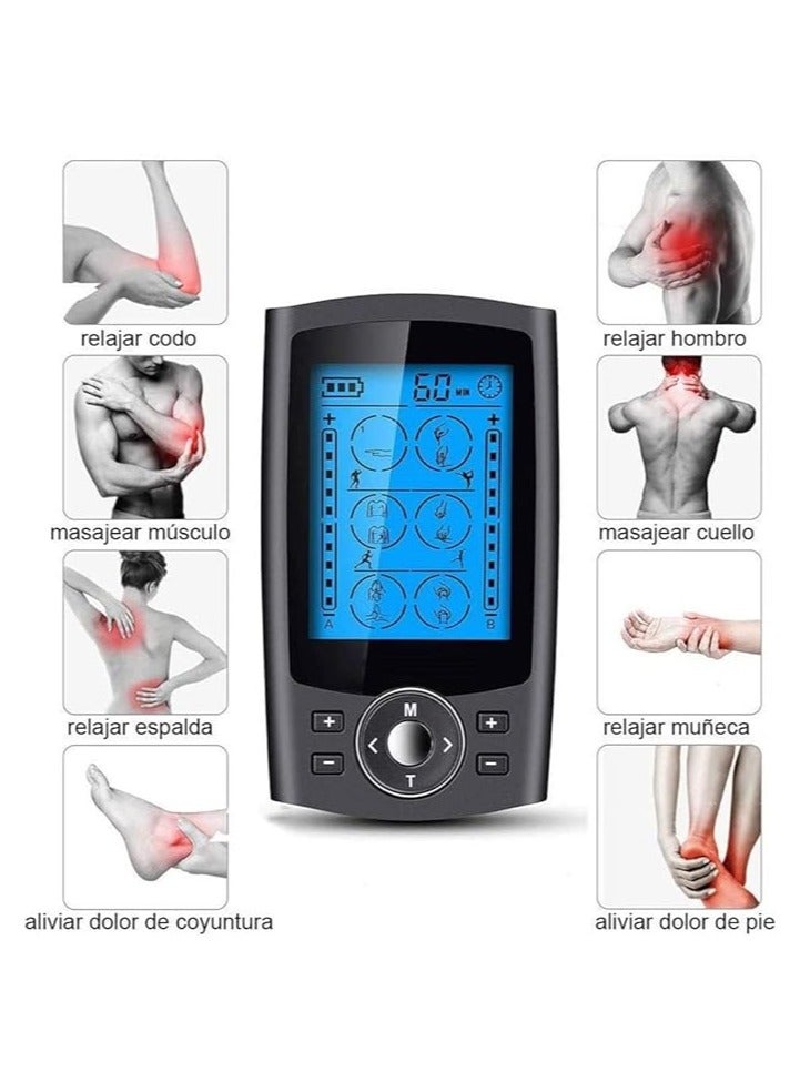 إسكدنيا محفز العضلات لتخفيف آلام الظهر ، 36 وضعا مدلك كهربائي رقمي لكامل الجسم ، وسادات محفز النبض ، ومحفز للعضلات لتخفيف التعب للنساء والرجال - Image 3