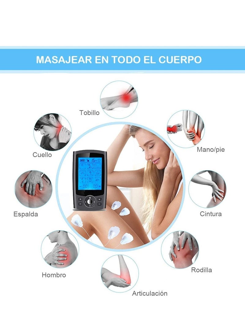إسكدنيا محفز العضلات لتخفيف آلام الظهر ، 36 وضعا مدلك كهربائي رقمي لكامل الجسم ، وسادات محفز النبض ، ومحفز للعضلات لتخفيف التعب للنساء والرجال - Image 4
