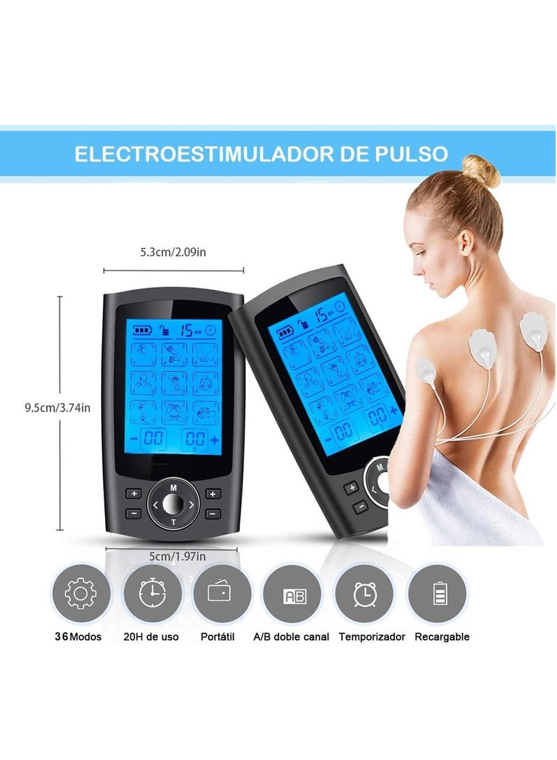 إسكدنيا محفز العضلات لتخفيف آلام الظهر ، 36 وضعا مدلك كهربائي رقمي لكامل الجسم ، وسادات محفز النبض ، ومحفز للعضلات لتخفيف التعب للنساء والرجال - Image 5