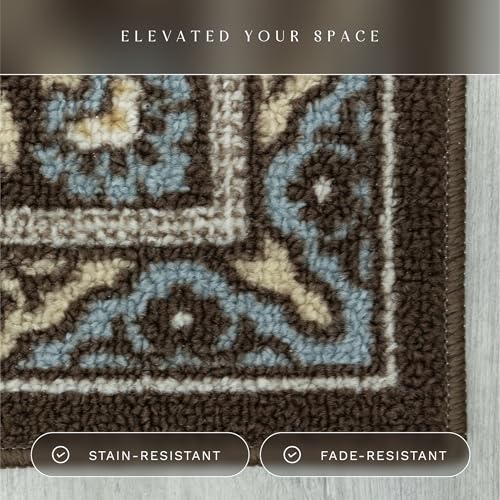 Maples Rugs Florence Runner Rug Non Slip Washable Hallway Entry Carpet [Made in USA], 2 x 6, Coffee Brown - Image 4