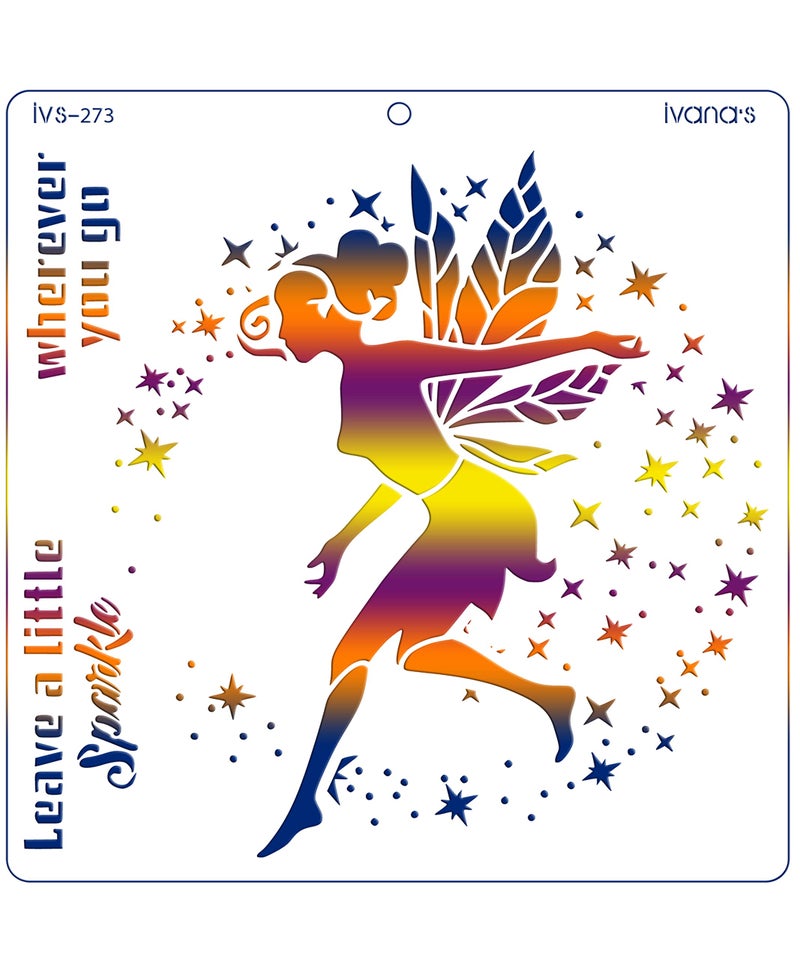IVANA'S Angel Reusable Stencil for Art & Craft, DIY Decorative Stencil for Painting on Canvas, Fabric, Cloth, Paper, Glass, Furniture and Wall, Size - 6 x 6 inch, Pack of 1, IVS-273, Off White - Image 3