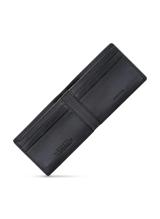 MICHEL HERBELIN Bi-Napa Leather Bi-Fold Black Wallet for Men's