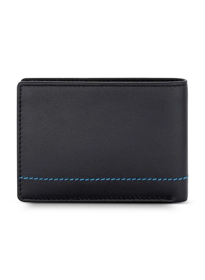 MICHEL HERBELIN Bi-Napa Leather Bi-Fold Black Wallet for Men's Black
