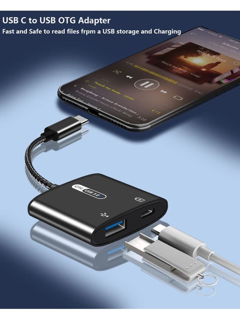 USB C OTG Adapter with Power 2 in 1 to 60W PD Charging Compatible iPad Pro Galaxy S23 S21 S20 Note10 Tab S8 S9 Pixel 7 - Image 4
