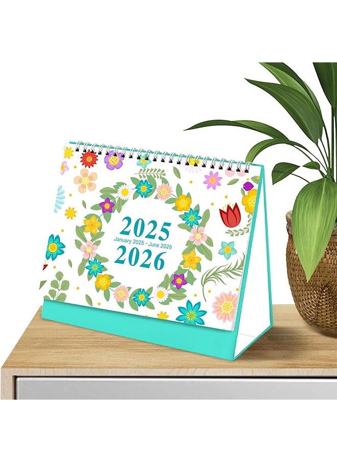 Beauenty Desktop Calendar, Mini Desk Calendar Aesthetic Desktop Calendars, Standing Desk Calendar, Flip Desktop Calendar,Beautiful Small Desktop Calendar for ome School Office(Jan. 2025 - Jun. 2026)  - Image 2
