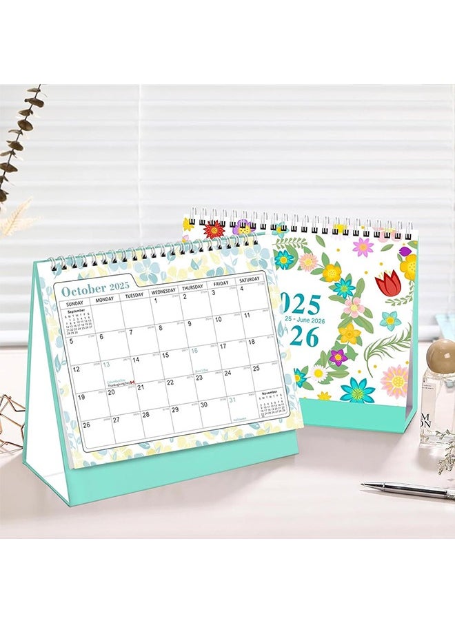 Beauenty Desktop Calendar, Mini Desk Calendar Aesthetic Desktop Calendars, Standing Desk Calendar, Flip Desktop Calendar,Beautiful Small Desktop Calendar for ome School Office(Jan. 2025 - Jun. 2026)  - Image 3