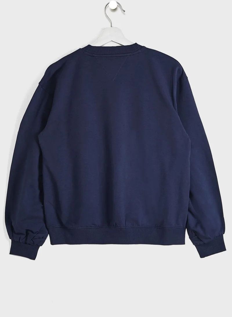 TOMMY HILFIGER Kids Pleated Sleeve Sweatshirt