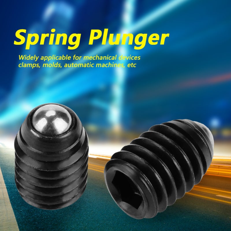 M6 Ball Plungers: 10-Piece Carbon Steel Construction - Sturdy Durable Hex Socket Plungers for Mechanical Devices, Molds, Automatic Machines & Positioning Projects - Image 4