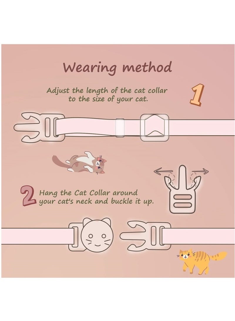 Generic 2 Pack Cotton Breakaway Cat Collars with Bell Pink and Gray Egg Cat Paw Pendant Cute and Safe Collar for Girl and Boy Cats  - Image 5