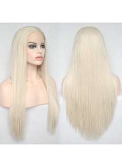 Platinum Blonde Lace Front Wigs Synthetic Silky Straight Hair For Fashion Women Blonde Replacement Wigs Half Hand Tied Natural Hairline 22Inch (Platinum Blonde,Straight, 22 Inch) - pzsku/ZB28FA8B12302072CED7CZ/45/_/1733730286/27a421e8-3de2-475c-8b01-b3b48e79d9f0