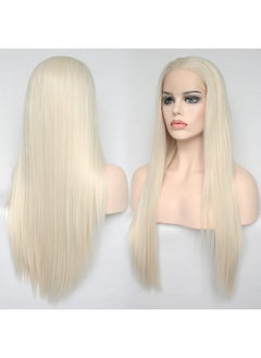 Platinum Blonde Lace Front Wigs Synthetic Silky Straight Hair For Fashion Women Blonde Replacement Wigs Half Hand Tied Natural Hairline 22Inch (Platinum Blonde,Straight, 22 Inch) - pzsku/ZB28FA8B12302072CED7CZ/45/_/1733730356/ec9083ab-bfe7-4c46-adb6-8be69545ead6