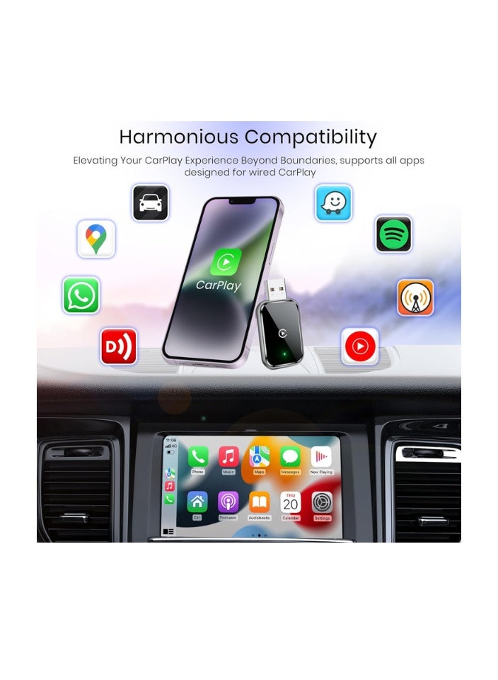Wireless CarPlay Adapter – Convert Wired to Wireless CarPlay, Plug & Play with USB-A & Type-C, Stable and Fast Connection - Image 3