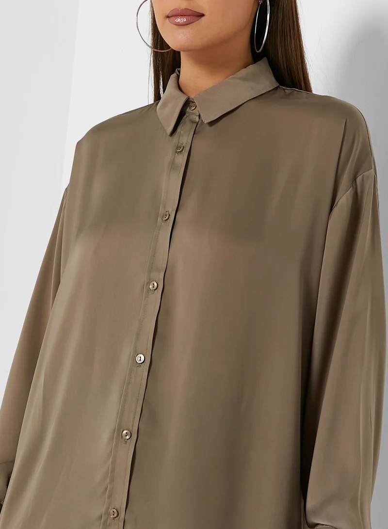 boohoo Oversized Button Down Shirt