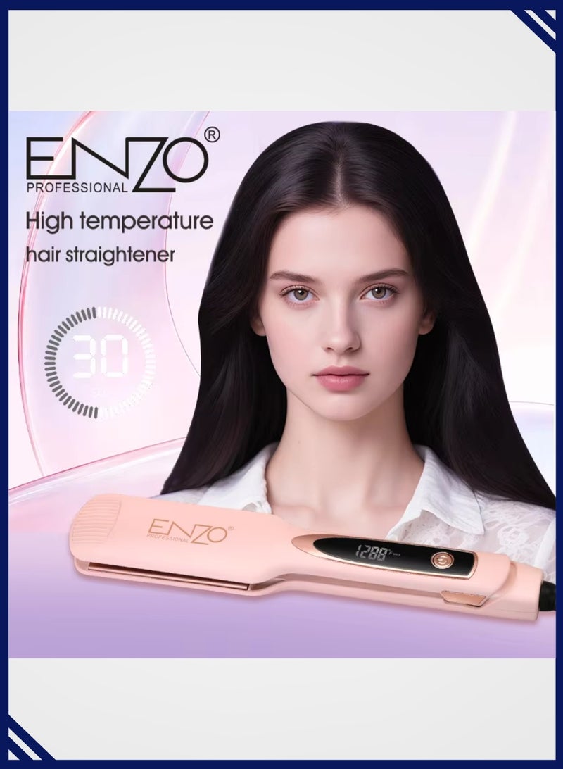 إنزو EN-3221 مكواة فرد الشعر الاحترافية، مكواة فرد الشعر للشعر القصير المجعد، مكواة فرد الشعر للسفر مع طبقة رقيقة من التيتانيوم للتسخين - Image 2