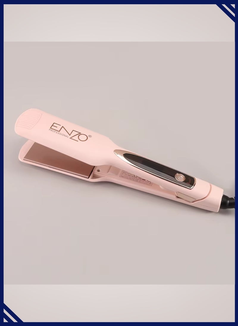 إنزو EN-3221 مكواة فرد الشعر الاحترافية، مكواة فرد الشعر للشعر القصير المجعد، مكواة فرد الشعر للسفر مع طبقة رقيقة من التيتانيوم للتسخين - Image 5