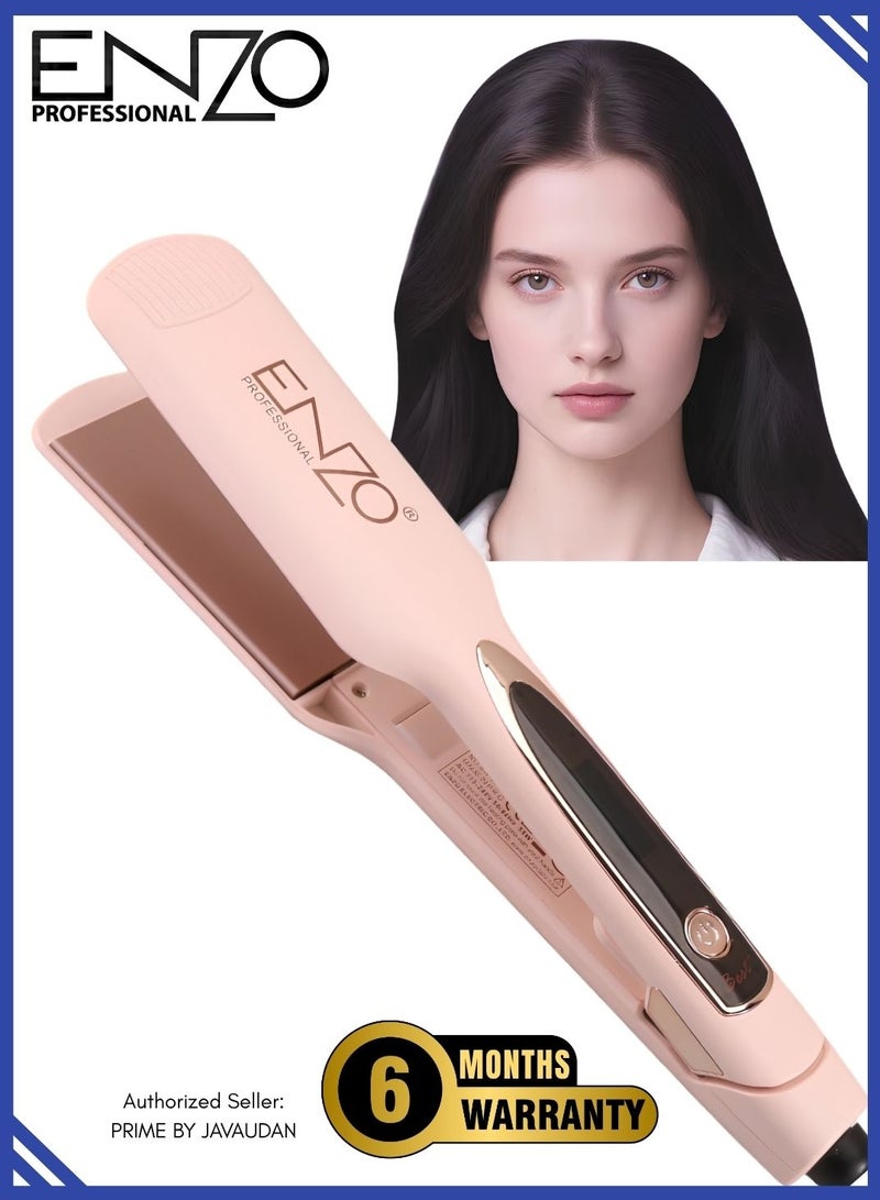 ENZO EN-3221 Professional Hair Straightener Flat Irons For Short Hair Curls Bangs Travel Flat Iron Hair Straightener With Thin Titanium Heating Pate Flat Iron - Image 1