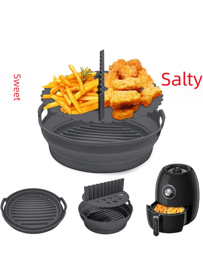 Air Fryer Silicone Pot Multi-functional Inner Coating Fryer Baking Tray Air Accessories Kitchen Cooking Utensils-Specifications:Round 2nd Generation Thick Section-red - Image 2