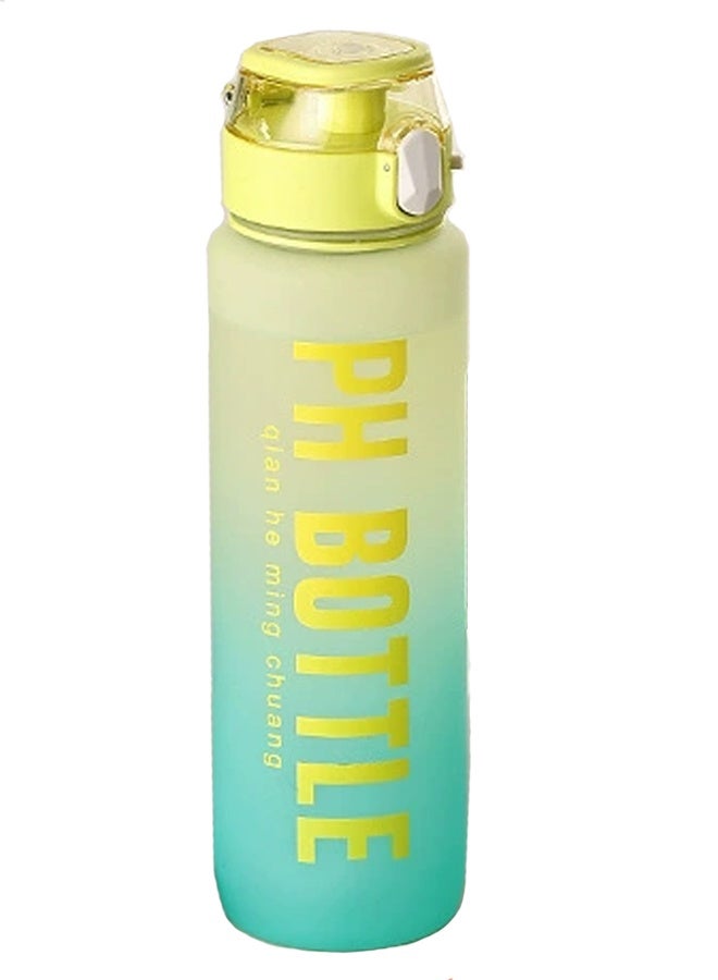 جيوان غلاية محمولة تدرج متجمد 1000ml الرياضة واللياقة البدنية كوب الماء 1L فلورسنت الأصفر - Image 1