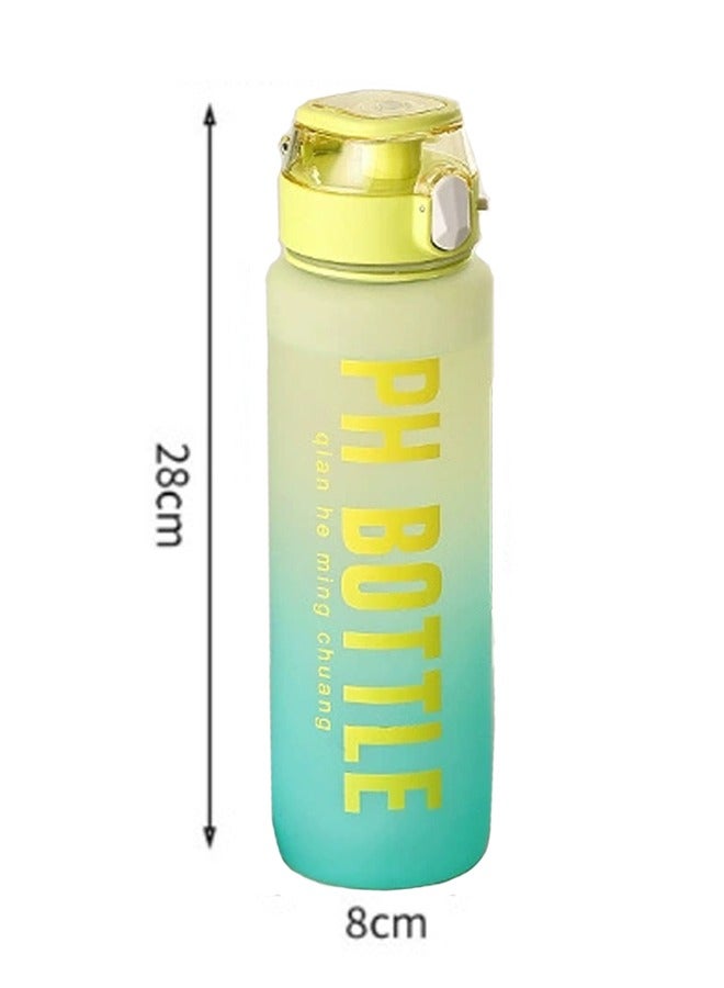 جيوان غلاية محمولة تدرج متجمد 1000ml الرياضة واللياقة البدنية كوب الماء 1L فلورسنت الأصفر - Image 3