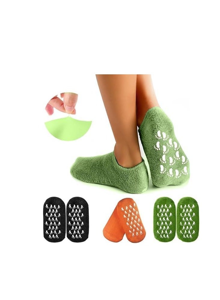 SPA Gel Moisturizing Socks Skin Care Deep Moisturizing, Repairing Cracks, Softening Feet with High Quality Mineral Oils M (Green) - Image 1