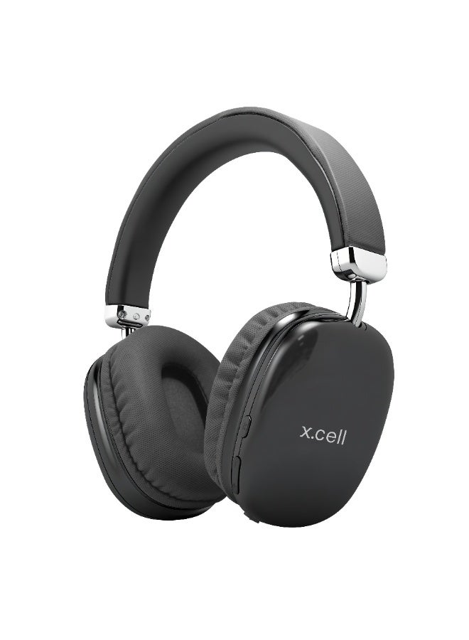 Xcell HS314 Passive Noise Cancelling Wireless Headphones with FM Radio | 15 Hours Play| 40mm Drivers | BT 6.0 | Auto-Tuning FM | Type-C Charging | Hands-Free Calling | 200 Hours Standby- Black - Image 1