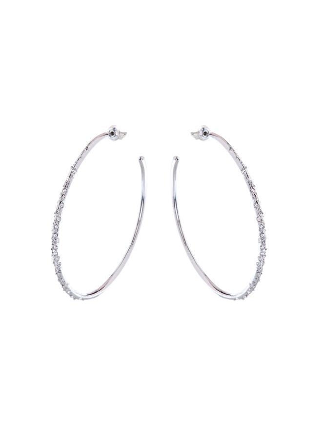 Karen Millen Crystal Sprinkle Large Hoop Earrings  - Image 2