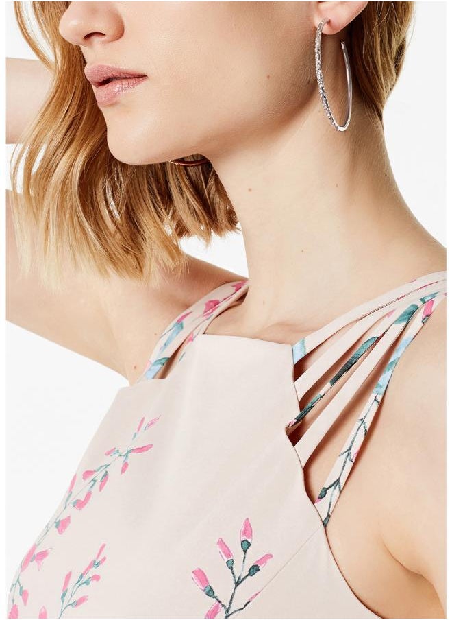 Karen Millen Crystal Sprinkle Large Hoop Earrings  - Image 5