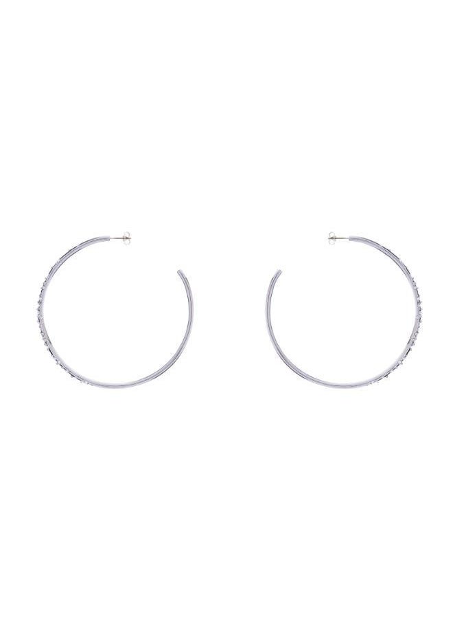 Karen Millen Crystal Sprinkle Large Hoop Earrings  - Image 1