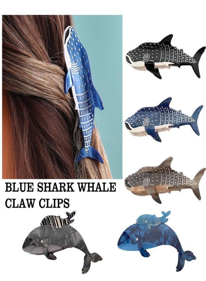 WaigN Blue Shark Whale Claw Clips, Whale Shark Hair Clip Hair Clips, Animal Shape Hair Jaw Clips, Hair Jaw Barrettes Hair Styling Accessories Barrettes Hair Accessories - Image 5