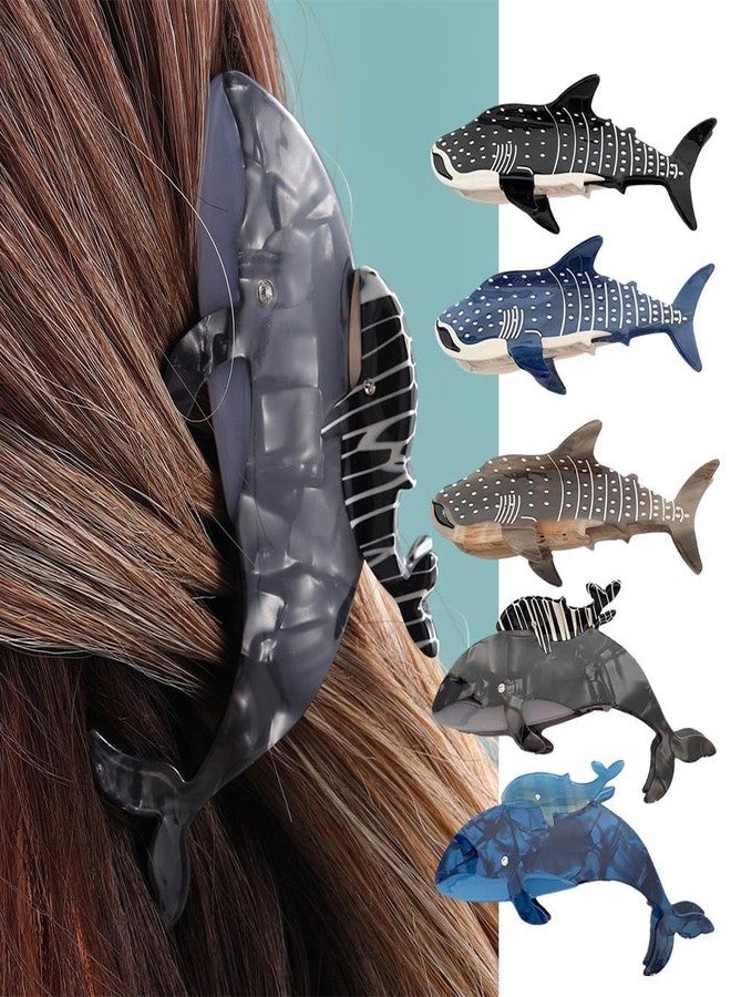 WaigN Blue Shark Whale Claw Clips, Whale Shark Hair Clip Hair Clips, Animal Shape Hair Jaw Clips, Hair Jaw Barrettes Hair Styling Accessories Barrettes Hair Accessories - Image 4