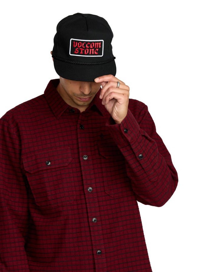 Volcom Men's Heavy Tone Adjustable Hat – Flat Brim 5-Panel Cap with Braided Rope Detail & Snapback Closure - Image 3