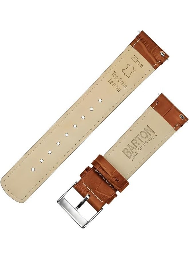 22mm Genuine Leather Replacement Watch Band Compatible with Samsung Watch, Huawei Watch 3, Gear S3, Huawei Watch 3/3 Pro/GT2 (46mm)/GT2 Pro/GT2e - Brown - Image 2