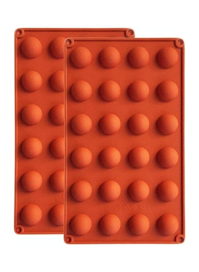 NIBEMINENT 2-Piece Mini Half Round Ball Chocolate Mold-Semi Sphere Candy Moulds Tray Red One Size - Image 1