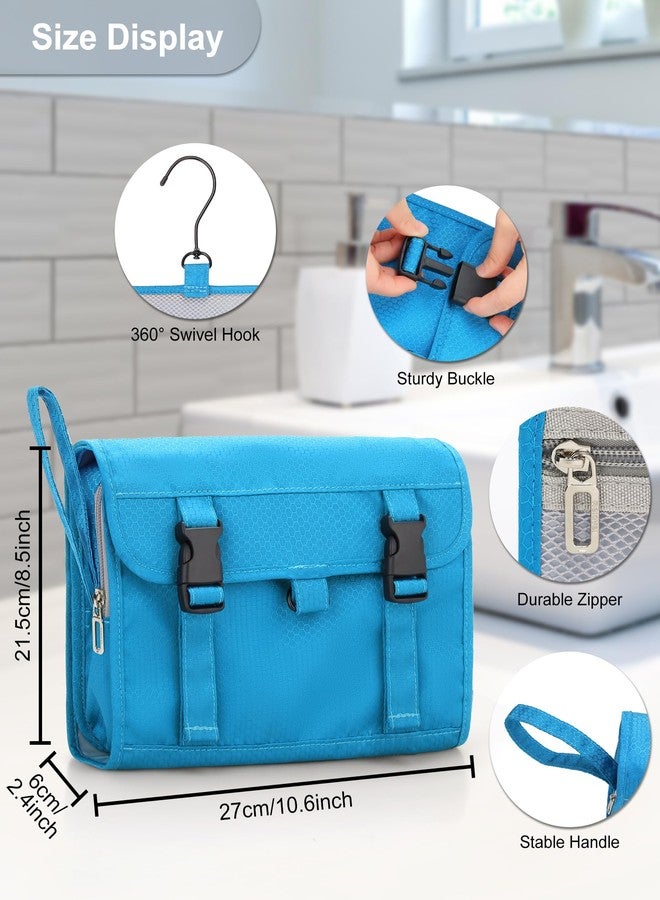 Relavel Travel Hanging Toiletry Bag for Women Men Large Capacity Makeup Bag Waterproof Cosmetic Storage Organizer Case for Bathroom Shower (Blue) - Image 2
