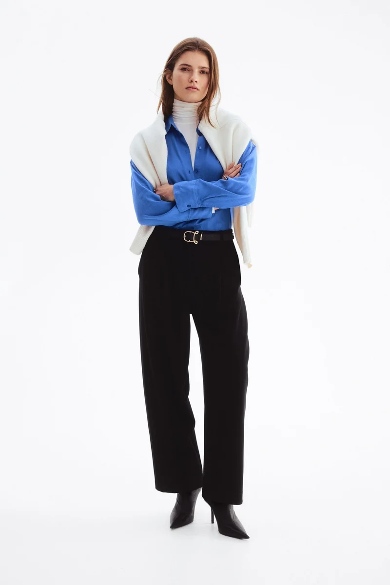 H&M Oversized linen-blend shirt