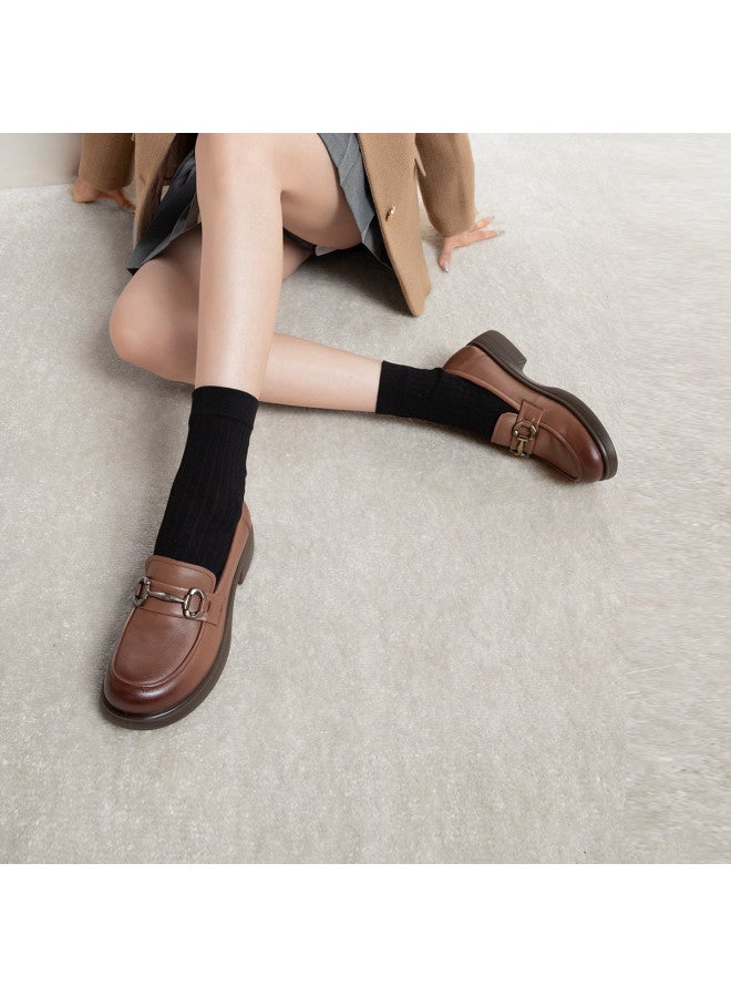 Comely حذاء لوفر رقيق من الجلد الطبيعي 2025 ربيع جديد، حذاء نسائي سهل الارتداء بتصميم رجعي - Image 3