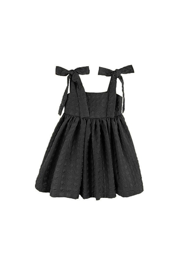 Girls' Lovely Princess Dress Lotus Leaf Hem Summer Sleeveless Lace Up  - Image 1