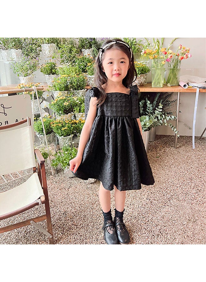 Girls' Lovely Princess Dress Lotus Leaf Hem Summer Sleeveless Lace Up  - Image 2