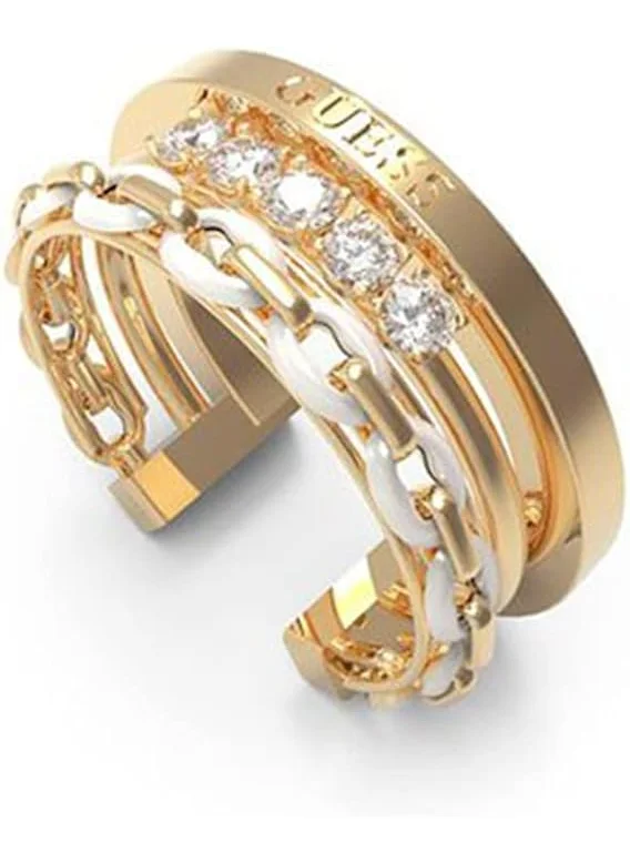جس Crystal Detail Single Circle Ring