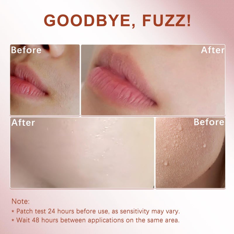 PUILOG Facial Hair Removal Cream for Women Face, Painless & Flawless Depilatory Cream for Face Upper Lip Chin Hair Remover, Gentle Formula for Sensitive Skin Hair Removal At Home, 1.69 fl.oz - Image 4