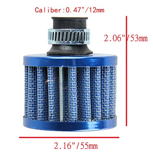 ESUPPORT Universal 12mm Mini Blue Cone Cold Air Intake Filter Turbo Vent Breather Car - Image 2