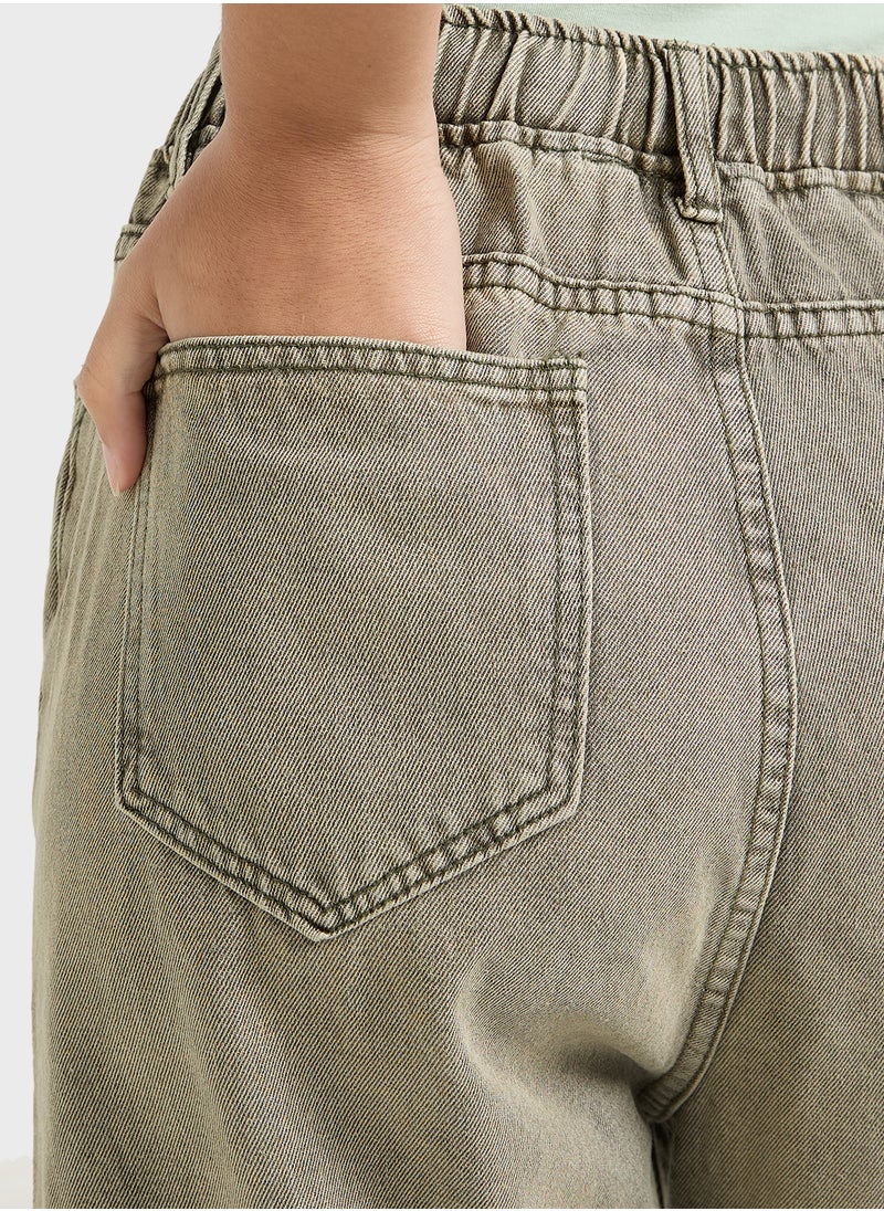 Ginger Washed Vintage Style Wide Leg Denim  - Image 5