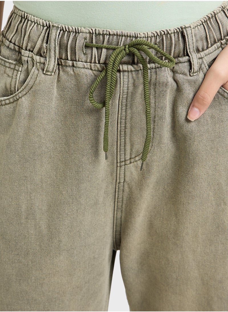Ginger Washed Vintage Style Wide Leg Denim  - Image 4