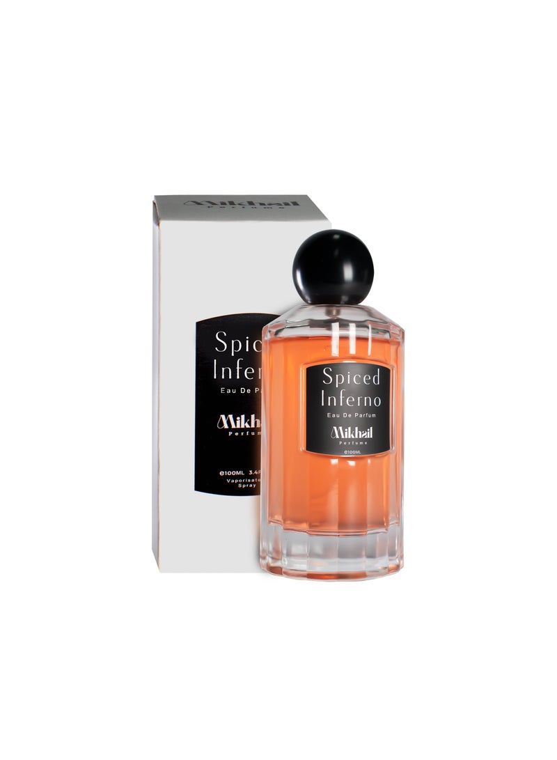 MIKHAIL Spiced Inferno by Mikhail | Bold & Sophisticated Woody Spicy Fragrance for Men | Long-Lasting Eau de Parfum with Fiery Spices & Rich Earthy Notes - Image 1