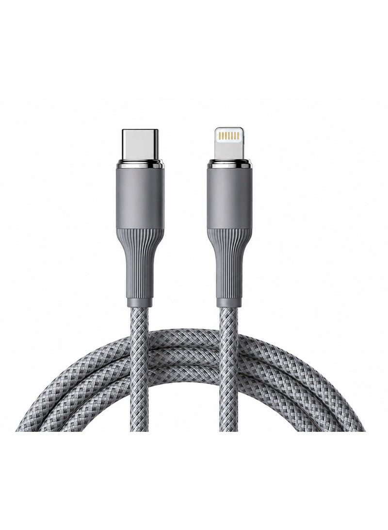 كابل شحن سريع USB-A إلى لايتنينغ مع سلك مضفر من سبيكة التنجستن، مقاوم للأكسدة ومتين - Image 1