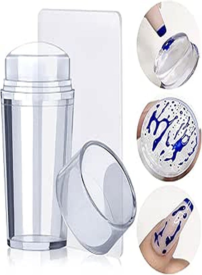 Dornail Clear Silicone Nail Stamper French Tip Nail Art Stamper with Sc Jelly Stamper for Nails French Nail Stamper Kit Nail Art Tools