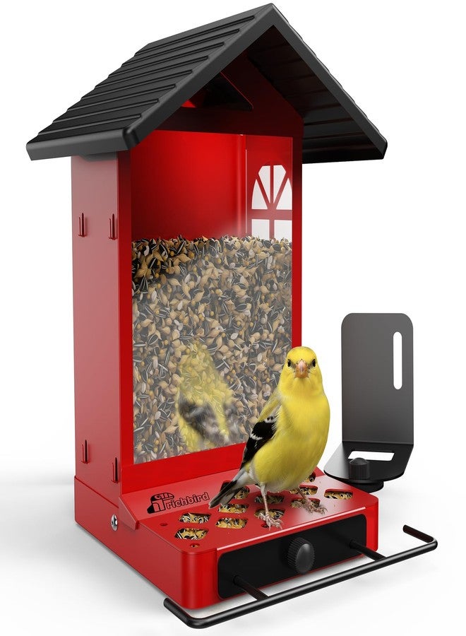 Richbird All-Metal Bird Feeder, Wall & Pole Mountable, 2.4L Large Capacity, Heavy-Duty Chew-Proof & Weather-Resistant Design, Easy to Clean & Fill, Attracts Wild Birds for Backyard & Garden - Image 1