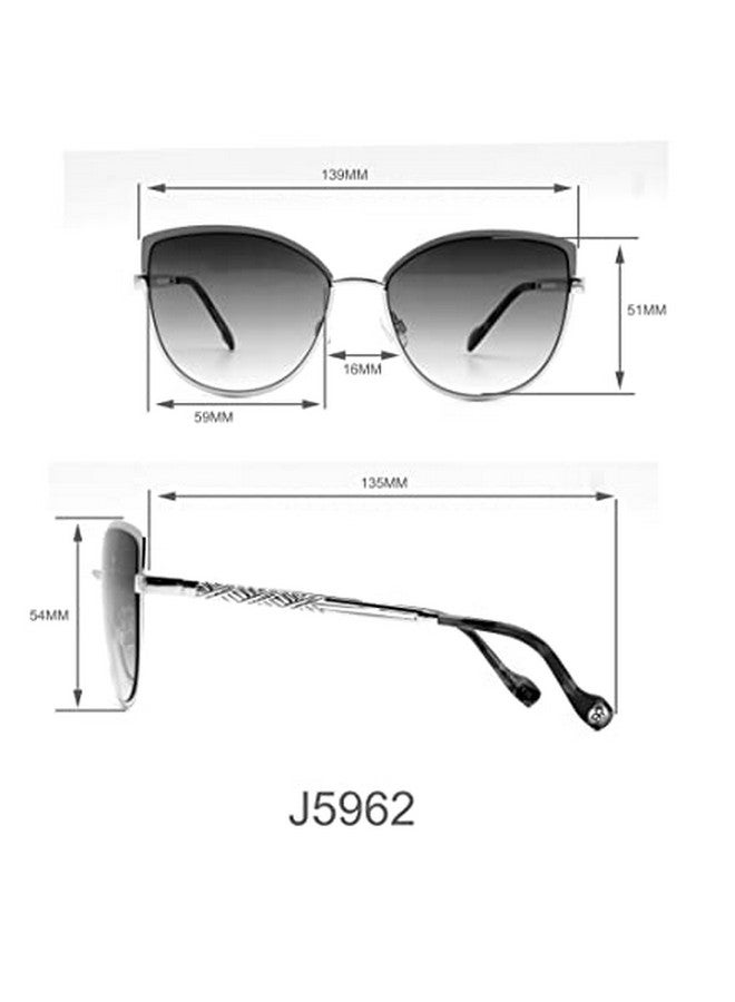 Jessica Simpson Women'S J5962 Refined Metal Cat Eye Sunglasses With Uv400 Protection Glamorous Sunglasses For Women 59Mm - Image 3