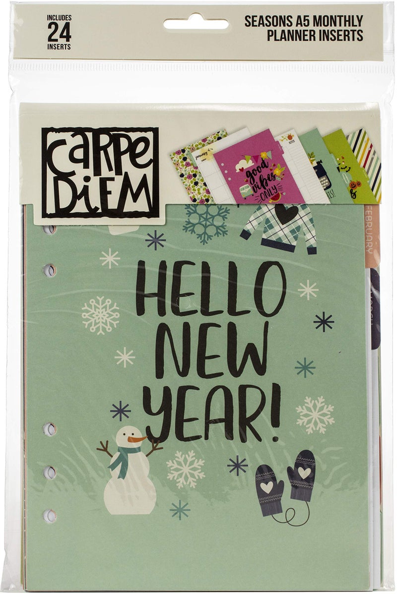 Simple Stories Carpe Diem Seasons Double-Sided A5 Planner Inserts-Monthly, Undated - Image 1